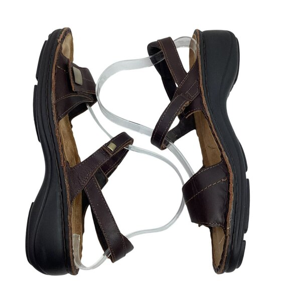 Naot Papaya Wedge Slingback Womens 10 Leather Sandals Brown - Picture 4 of 11